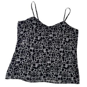 New York & Co Black & White Link Top Sz S
